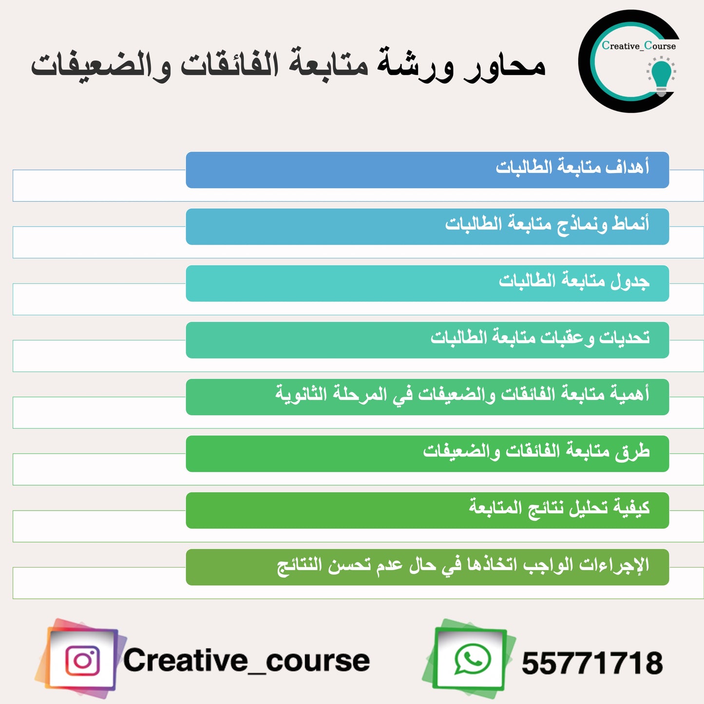 ورشة متابعة الفائقات والضعيفات